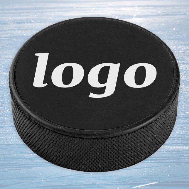 Simple Logo Branding Business Promotional Hockey Puck (Simple logo business branding promotional sports team ice hockey puck)