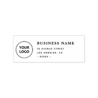 simple logo business address rubber stamp