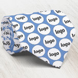 Simple Logo Business Blue Neck Tie<br><div class="desc">Simple logo design to foster brand loyalty and promote your small business.  Replace the logo with your own and change the background colour in the Design Tool to customise.</div>