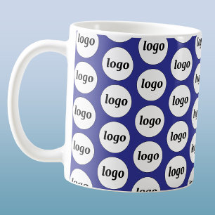 Simple Logo Business Branding Pattern Blue Coffee Mug