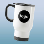 Simple Logo Business Branding Promotional Travel Mug<br><div class="desc">Showcase your brand with this sleek, minimalist logo design for professional visibility. Replace the logo with your own to customize. Featuring a clean modern layout that highlights your logo, it’s ideal for offices, corporate events, trade show giveaways, conferences, a cafe, diner or restaurant and for everyday brand presence. A simple,...</div>