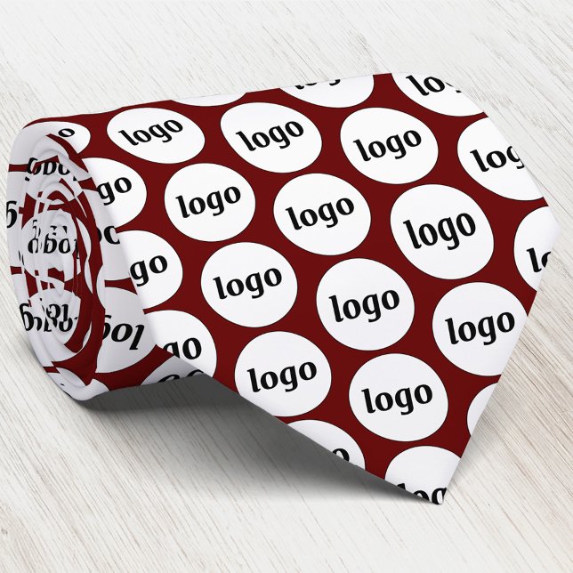 Simple Logo Business Burgundy Neck Tie (Simple logo pattern burgundy wine red business branding uniform neck tie)