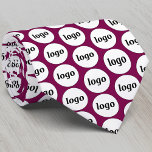Simple Logo Business Dark Magenta Cherry Tie<br><div class="desc">Simple logo design to foster brand loyalty and promote your small business.  Replace the logo with your own and change the background colour in the Design Tool to customise.</div>