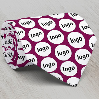 Simple Logo Business Dark Magenta Cherry Tie