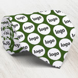 Simple Logo Business Forest Green Tie<br><div class="desc">Simple logo design to foster brand loyalty and promote your small business.  Replace the logo with your own and change the background colour in the Design Tool to customise.</div>