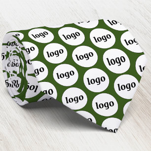 Simple Logo Business Forest Green Tie
