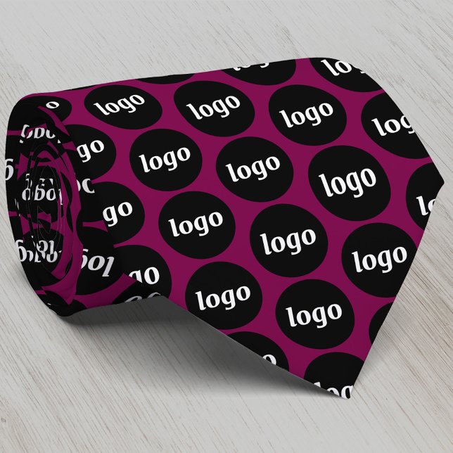 Simple Logo Business Neck Tie (Simple logo pattern business branding promotional tie for staff employee company uniform)