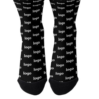 Simple Logo Business Pattern Black Promotional Socks