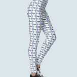 Simple Logo Business Pattern Blue Leggings<br><div class="desc">Simple logo pattern design to foster brand loyalty and promote your small business.  Replace the logo with your own and change the background colour in the Design Tool to customise.</div>