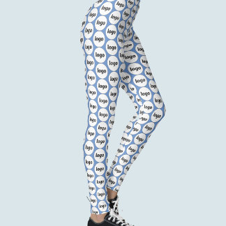 Simple Logo Business Pattern Blue Leggings