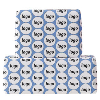 Simple Logo Business Pattern Blue Wrapping Paper