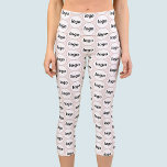 Simple Logo Business Pattern Blush Pink Capri Leggings<br><div class="desc">Simple logo pattern design to foster brand loyalty and promote your small business.  Replace the logo with your own and change the background colour in the Design Tool to customise.</div>