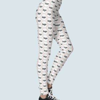 Simple Logo Business Pattern Blush Pink Leggings