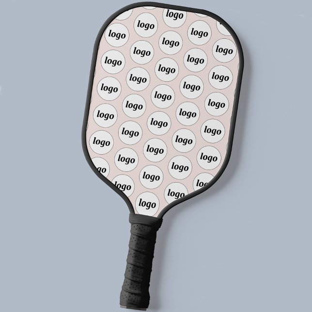 Simple Logo Business Pattern Blush Pink Pickleball Paddle (Logo pattern business promotional pickleball paddle)