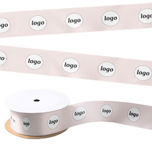 Simple Logo Business Pattern Blush Pink Satin Ribbon