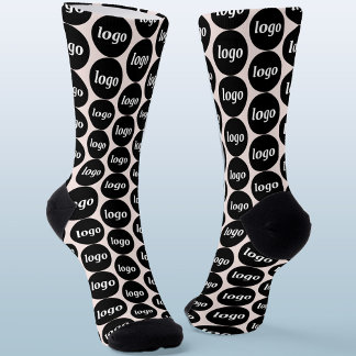 Simple Logo Business Pattern Blush Pink Socks