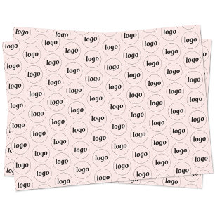 Simple Logo Business Pattern Blush Pink Tissue Paper