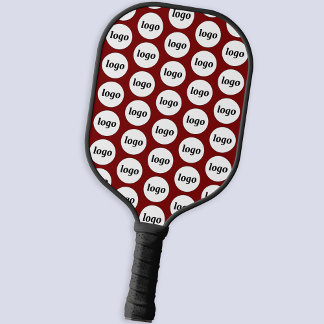 Simple Logo Business Pattern Burgundy Red Pickleball Paddle