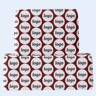 Simple Logo Business Pattern Dark Red Burgundy Wrapping Paper