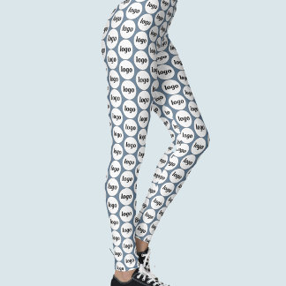Simple Logo Business Pattern Dusty Blue Leggings