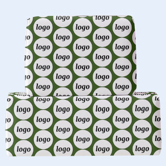 Simple Logo Business Pattern Forest Green Wrapping Paper