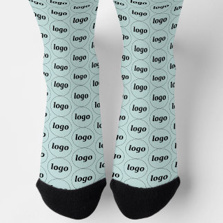 Simple Logo Business Pattern Light Green Socks