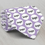 Simple Logo Business Pattern Lilac Purple Tie<br><div class="desc">Simple logo pattern design to foster brand loyalty and promote your small business.  Ideal as a uniform and for a trade show or corporate event. Replace the logo with your own and change the pastel lilac purple background colour in the Design Tool to customise.</div>