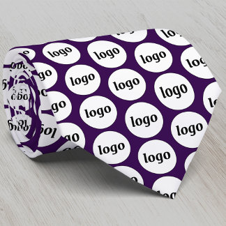 Simple Logo Business Pattern Plum Purple Tie