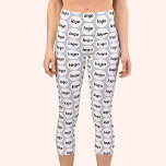 Simple Logo Business Pattern Powder Blue Capri Leggings<br><div class="desc">Simple logo pattern design to foster brand loyalty and promote your small business.  Replace the logo with your own and change the background colour in the Design Tool to customise.</div>