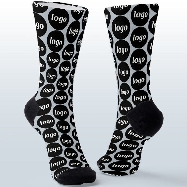 Simple Logo Business Pattern Powder Blue Socks (Simple logo pattern professional promotional business branding socks)