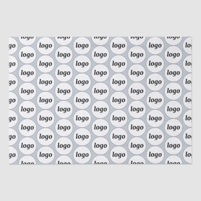 Simple Logo Business Pattern Powder Blue Tissue Paper (Front)