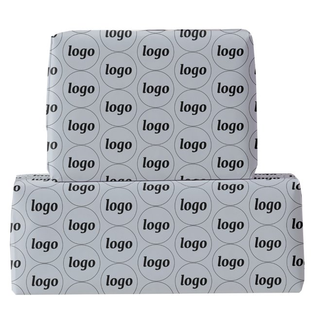 Simple Logo Business Pattern Powder Blue Wrapping Paper (Logo pattern business promotional dusty pastel powder blue wrapping paper roll)