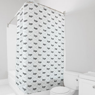 Simple Logo Business Pattern Promotional Shower Curtain