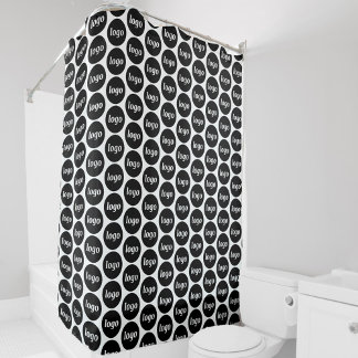 Simple Logo Business Pattern Promotional Shower Curtain