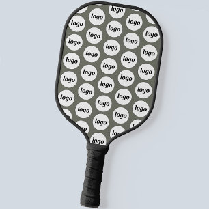 Simple Logo Business Pattern Sage Green Pickleball Paddle