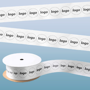 Simple Logo Business Pattern Satin Ribbon
