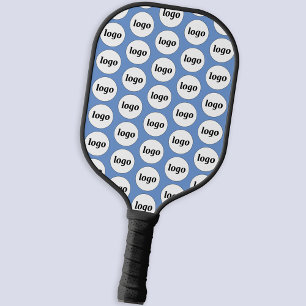 Simple Logo Business Pattern Sky Blue Pickleball Paddle