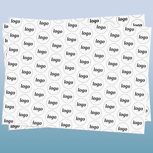 Simple Logo Business Pattern Tissue Paper (Logo with text business promotional packaging tissue paper)