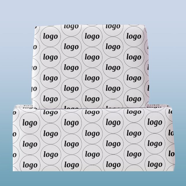 Simple Logo Business Pattern Wrapping Paper (Logo with text business promotional packaging wrap)
