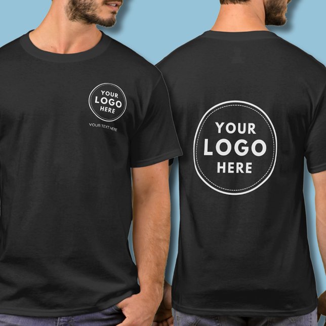 Simple Logo Business professional black T-Shirt (Simple logo t-shirt with logo to front and back)