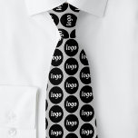Simple Logo Business Silver Grey Tie<br><div class="desc">Simple logo design to foster brand loyalty and promote your small business.  Replace the logo with your own and change the background colour in the Design Tool to customise further.</div>