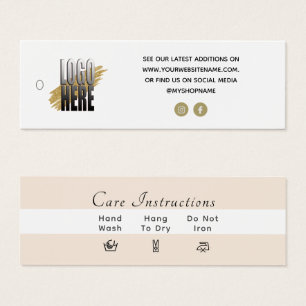 Simple Logo Clothing Washing Laundry Care tag