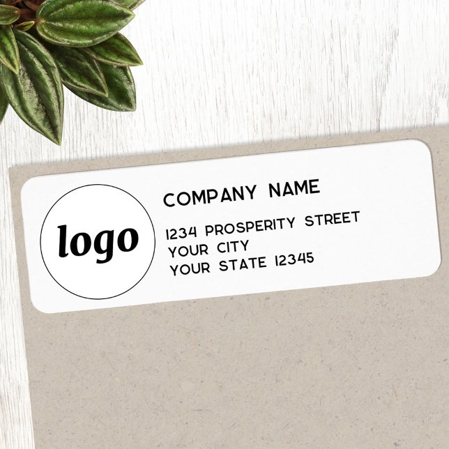 Simple Logo Company Return Address (Simple logo with custom text business branding promotional return address label)