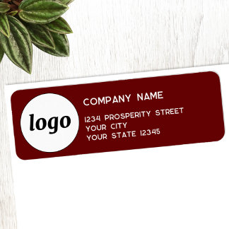 Simple Logo Company Return Address Burgundy