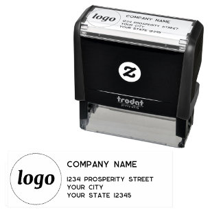 Simple Logo Company Return Address Self-inking Stamp