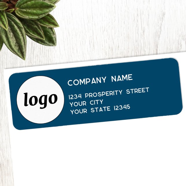 Simple Logo Company Return Address Teal Green (Simple logo with custom text business branding promotional company return address label)