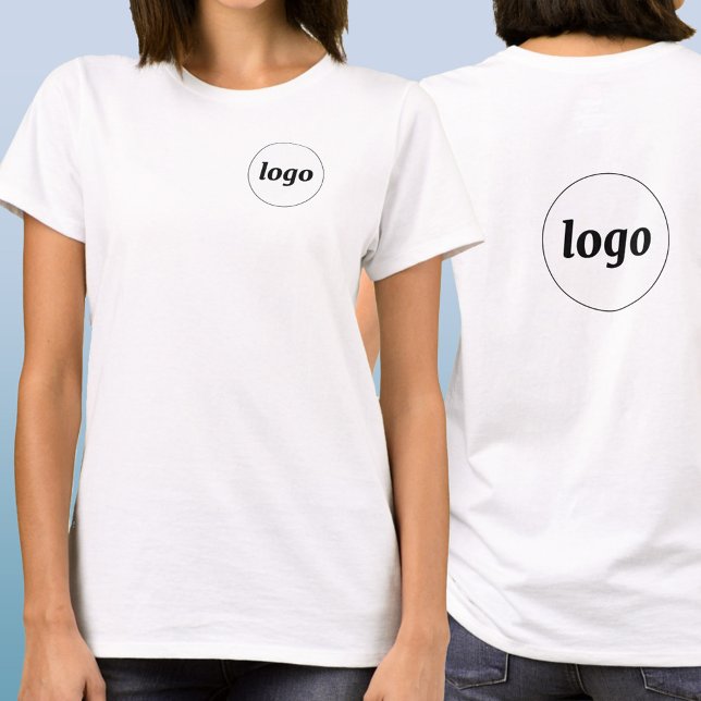Simple Logo Crest and Back Promotional Business T-Shirt (Simple logo crest and back print business branding promotional t-shirt)
