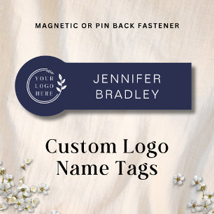 Simple Logo Custom Name Dark Blue Corporate Tag