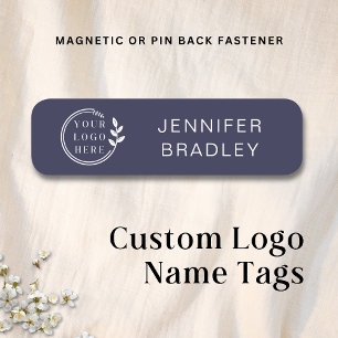 Simple Logo Custom Name Purple Corporate Business Name Tag