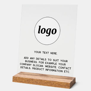 Simple Logo Custom Text Business Acrylic Sign